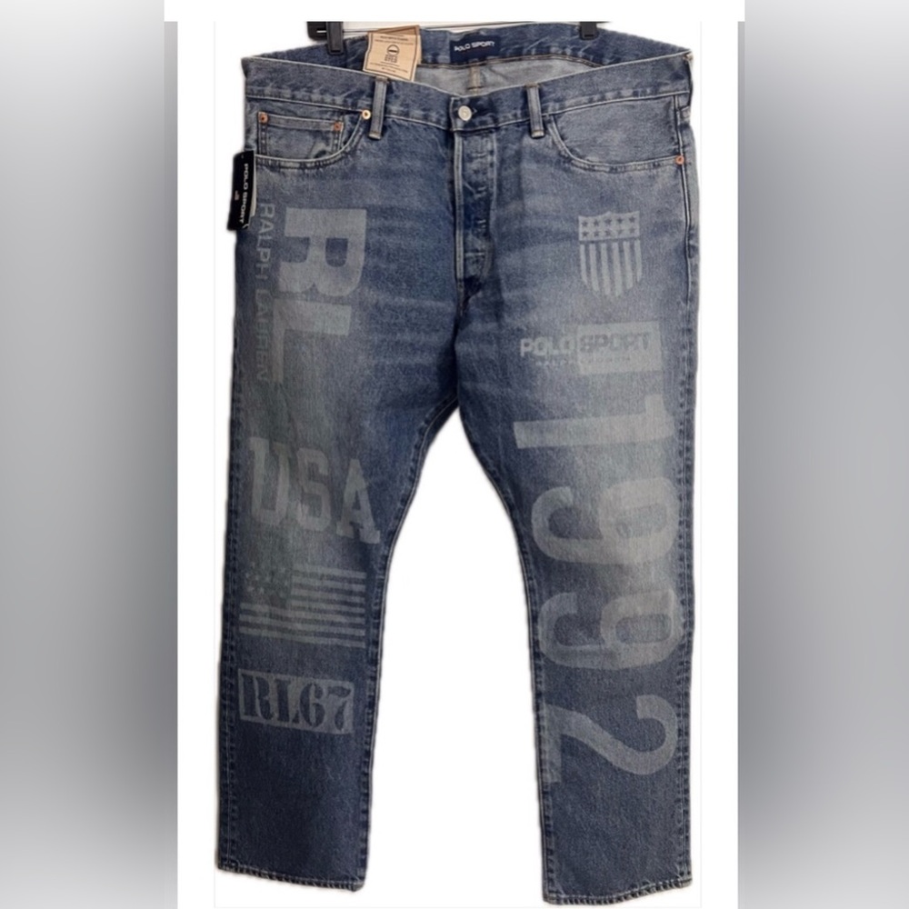 Polo Sport by Ralph Lauren Men's Blue Graphic Jeans